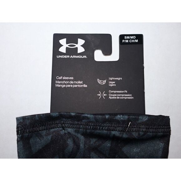 Under Armour 1380014 003 Unisex Sz S/M Gray/Black Calf Compression Sleeves - Picture 3 of 5